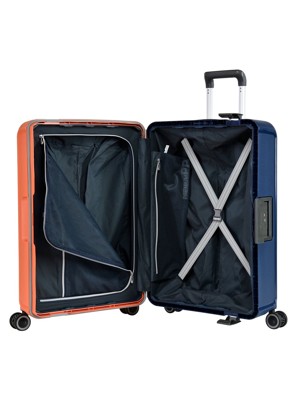 buy-eminent-vertica-hard-case-luggage-trolley-polypropylene-lightweight-4-quiet-double-spinner-wheels-with-tsa-lock-b0006m-darkblue-orange_c4l
