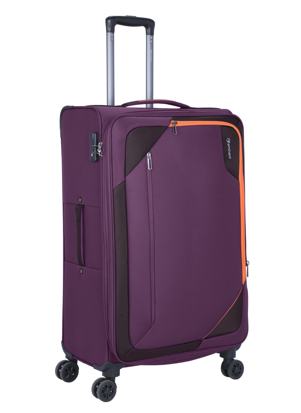 buy-eminent-expandable-luggage-trolley-bag-soft-suitcase-for-unisex-travel-polyester-shell-lightweight-with-tsa-lock-double-spinner-wheels-e765sz-medium-checked-24-inch-purple_2w2