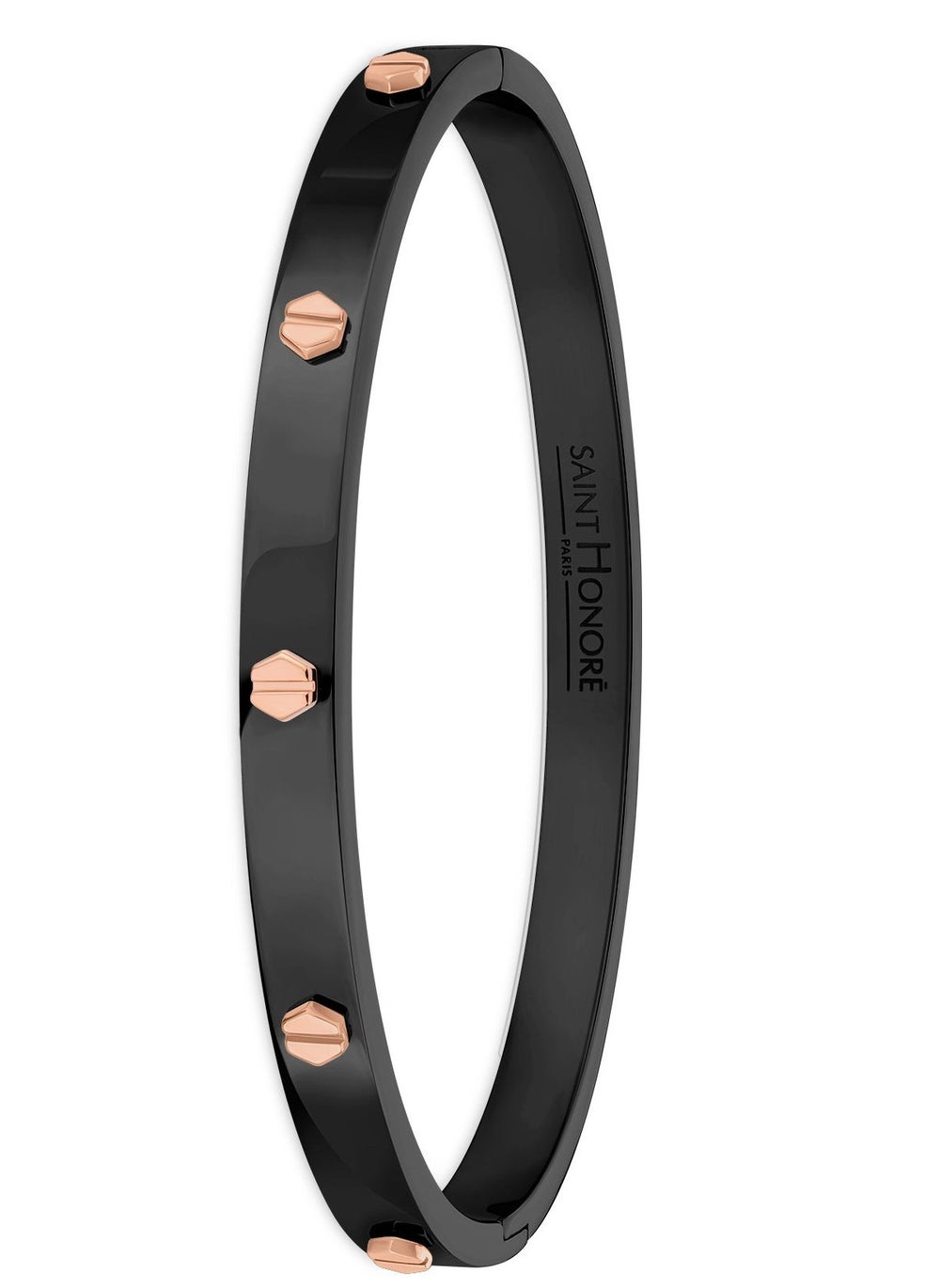 buy-saint-honore-haussman-black-bangle-with-rose-gold-screws-for-women-s_cd3