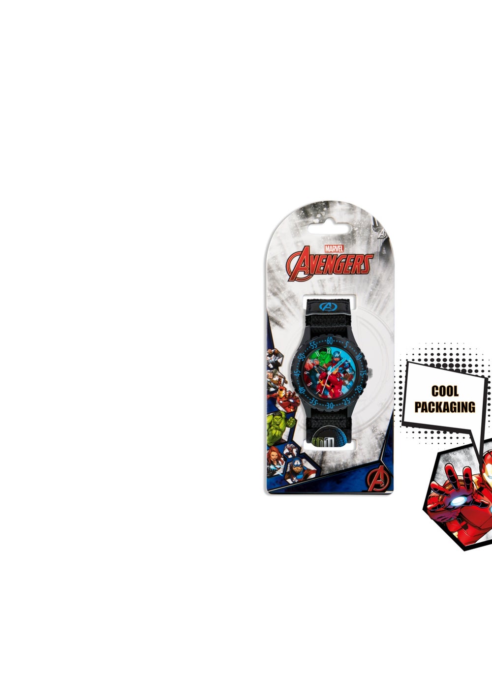 buy-disney-disney-marvel-avengers-black-printed-fabric-strap-watch-avg5008_upo