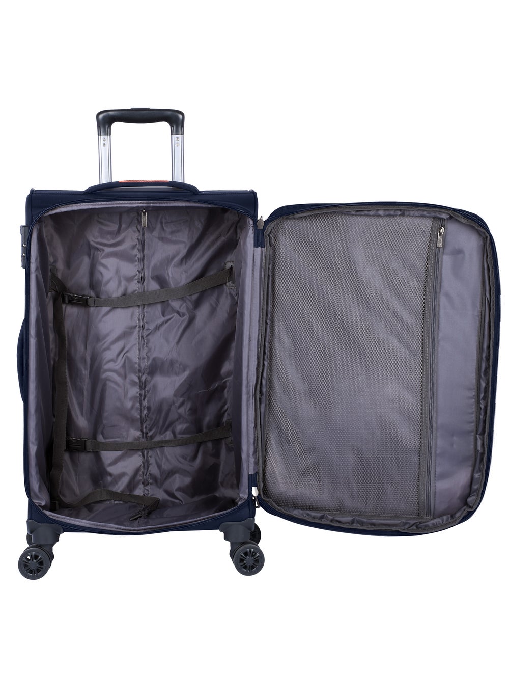 buy-eminent-expandable-luggage-trolley-bag-soft-suitcase-for-unisex-travel-polyester-shell-lightweight-with-tsa-lock-double-spinner-wheels-e765sz-medium-checked-24-inch-navy-blue_k1v