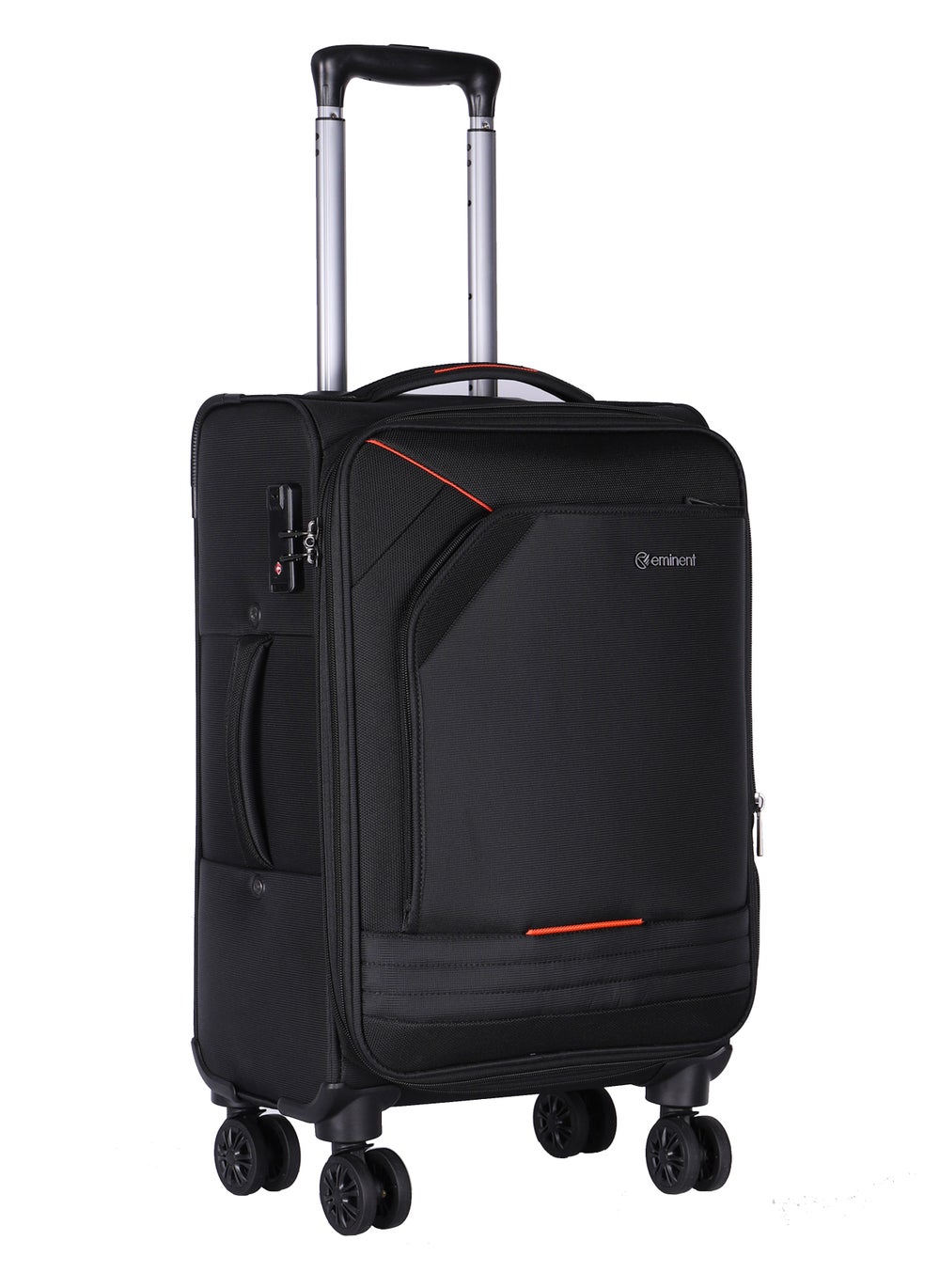 buy-eminent-expandable-luggage-trolley-bag-soft-suitcase-for-unisex-travel-polyester-shell-lightweight-with-tsa-lock-double-spinner-wheels-e777sz-large-checked-28-inch-black_tsy