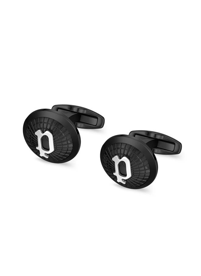 buy-police-decode-cufflinks-for-men-black-textured-design-with-silver-p-logo_vvb
