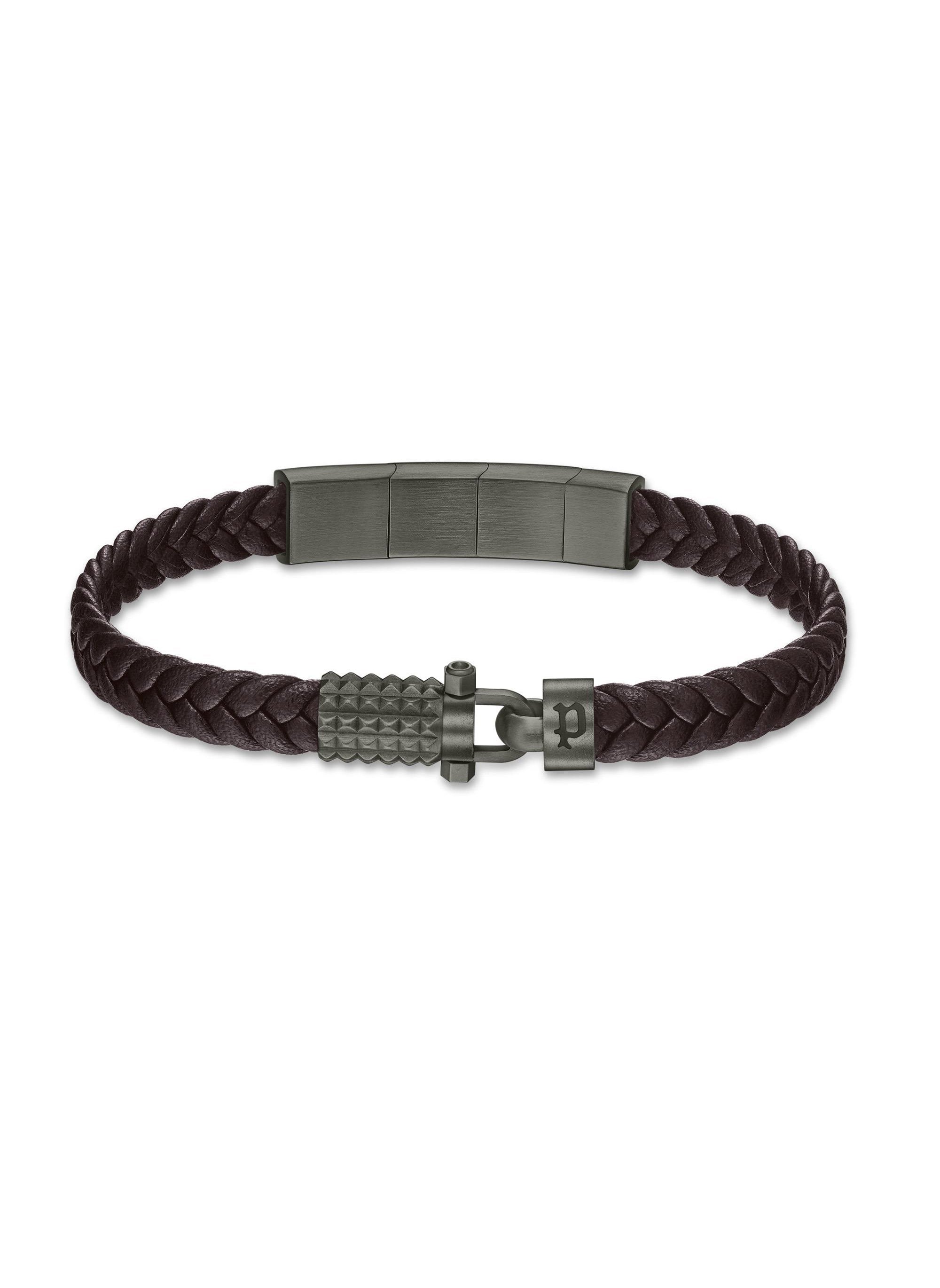 buy-police-wrath-gents-dark-brown-braided-leather-bracelet_zsw
