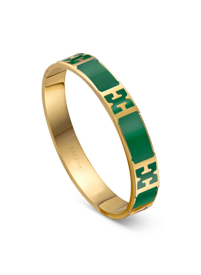 buy-escada-carlett-gold-plated-bangle-with-logo-cutout-and-green-enamel-detail_otu