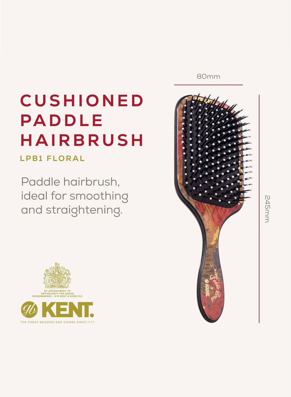 buy-kent-kent-lpb1-large-cushioned-paddle-brush-for-smoothing-straightening-and-detangling-ball-tipped-quills-and-air-cushioned-head-for-scalp-protection-medium-to-long-hair-floral-design_3bk