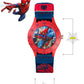 buy-disney-disney-marvel-spiderman-blue-canvas-strap-boys-watch-spd3495arg_u9g