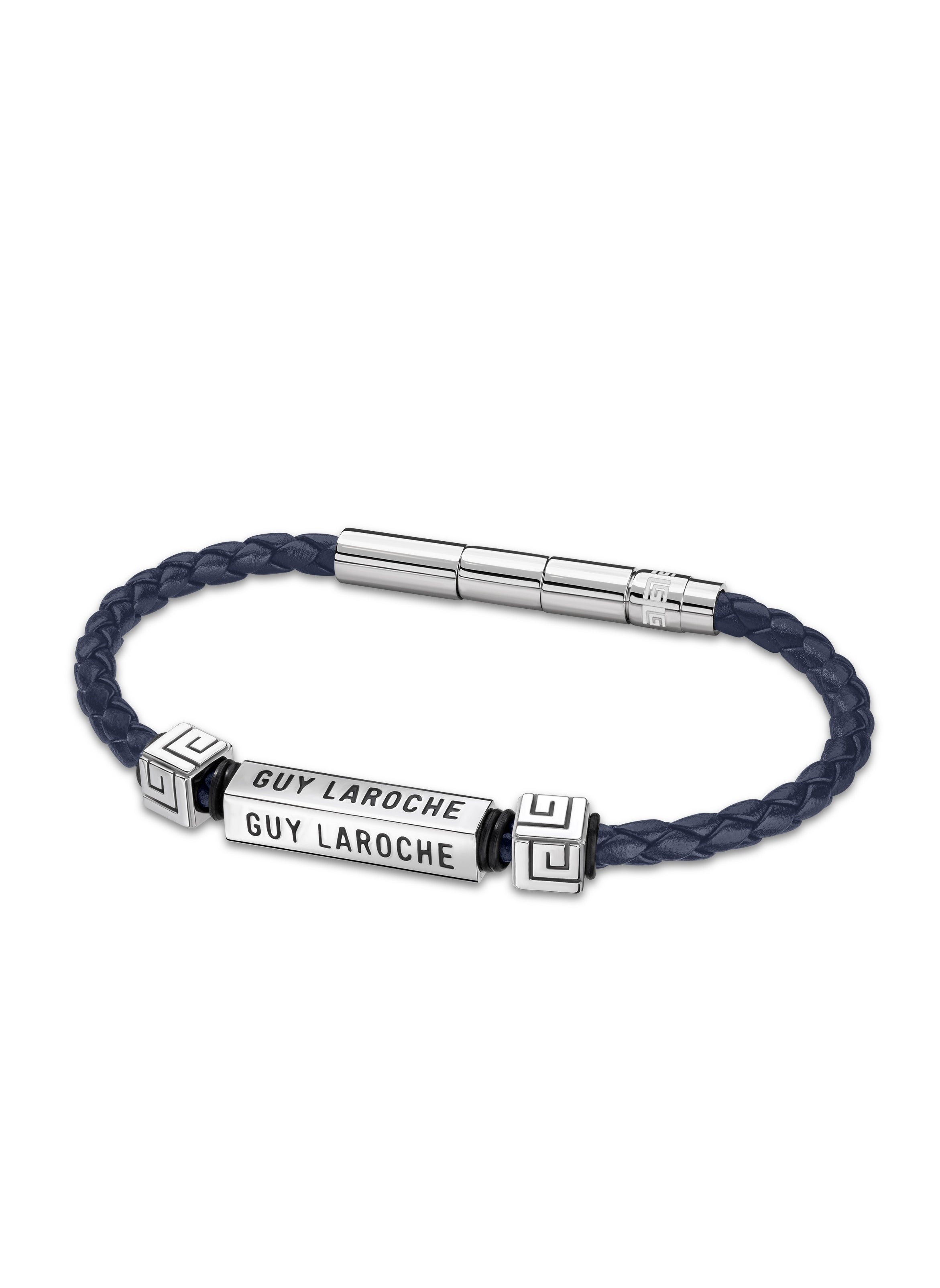 buy-guy-laroche-jean-blue-leather-and-stainless-steel-bracelet_o7r