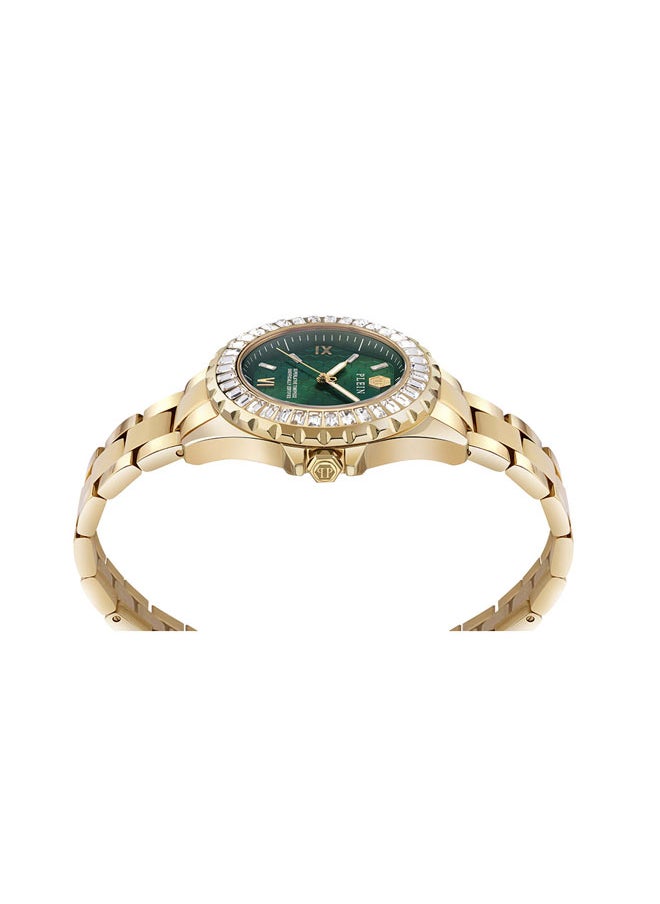buy-philipp-plein-women-s-watch-by-philipp-plein-with-crystal-bezel-emerald-green-honeycomb-dial-roman-numerals-and-gold-stainless-steel-bracelet-38mm-3-hand-quartz-timepiece_qas