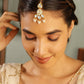 Elegant Kundan Studded Maang Tikka - Gold-Plated Brass