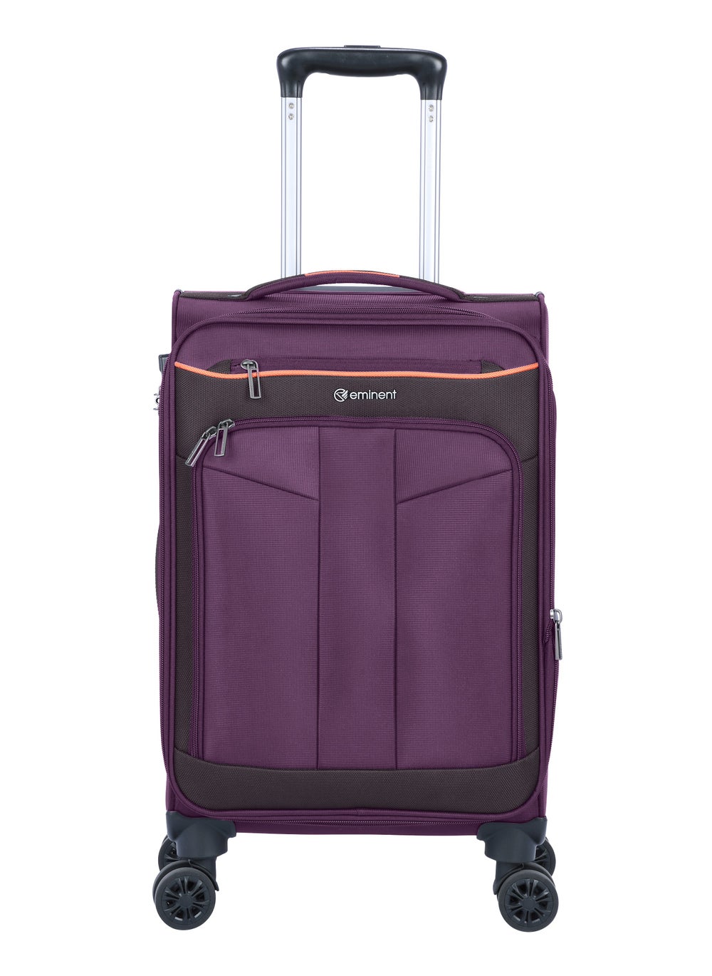 buy-eminent-unisex-soft-travel-bag-cabin-luggage-trolley-polyester-lightweight-expandable-4-double-spinner-wheeled-suitcase-with-3-digit-tsa-lock-e788-purple_xxc