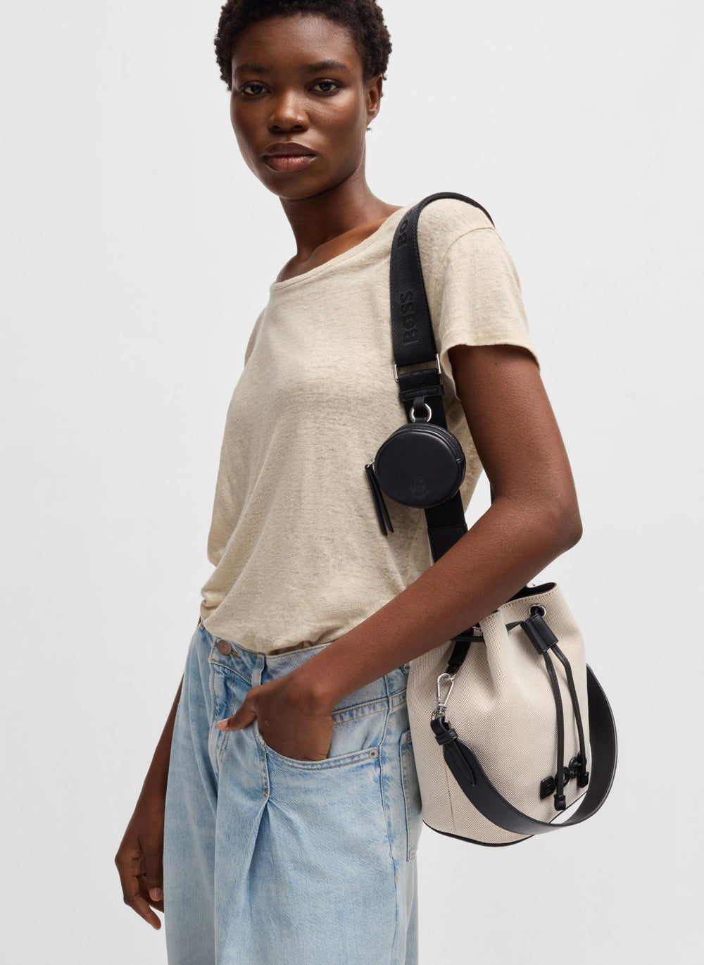 buy-boss-textured-bucket-bag-with-faux-leather-pouch_iax