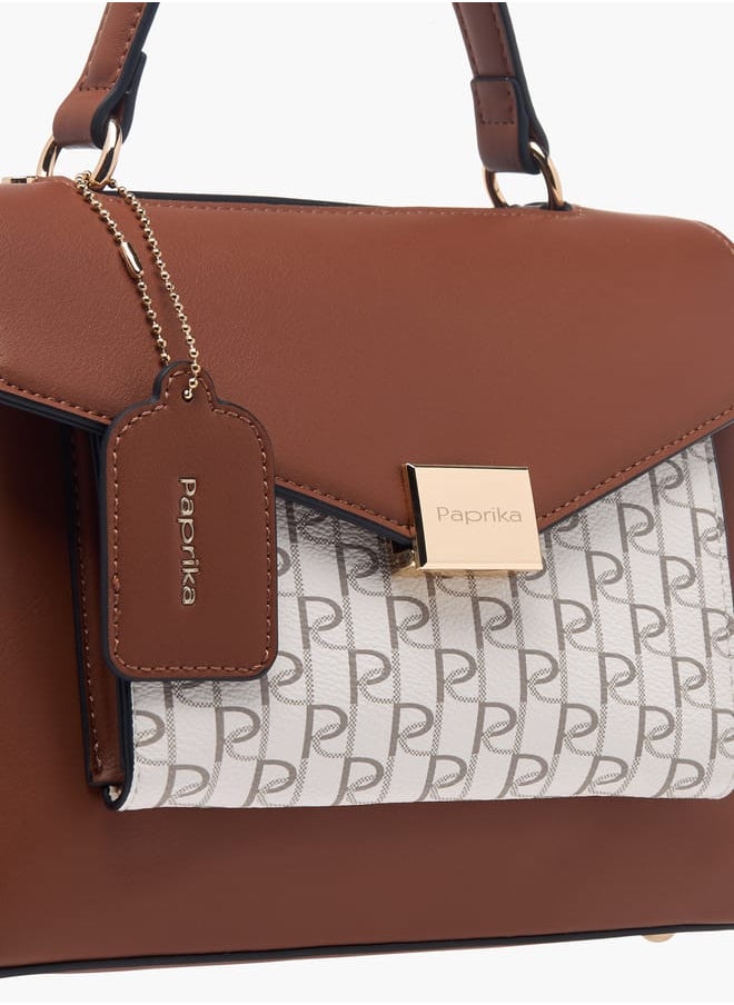 buy-paprika-women-monogram-print-satchel-bag-with-grab-handle-and-flap-closure_bk3