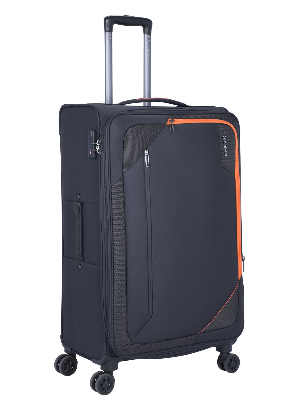 buy-eminent-unisex-soft-travel-bag-large-luggage-trolley-polyester-lightweight-expandable-4-double-spinner-wheeled-suitcase-with-3-digit-tsa-lock-e765-black_ymx