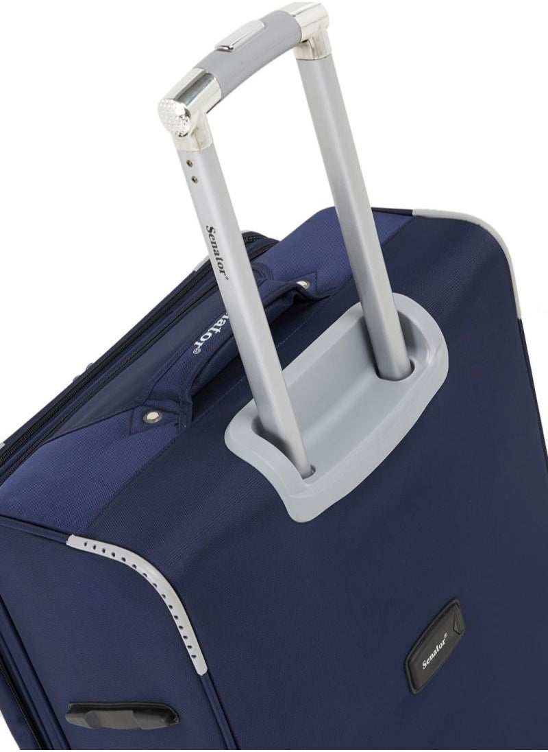 buy-senator-soft-shell-luggage-trolley-for-unisex-ultra-lightweight-expandable-suitcase-with-4-wheels-ll003-navy-blue_zbb