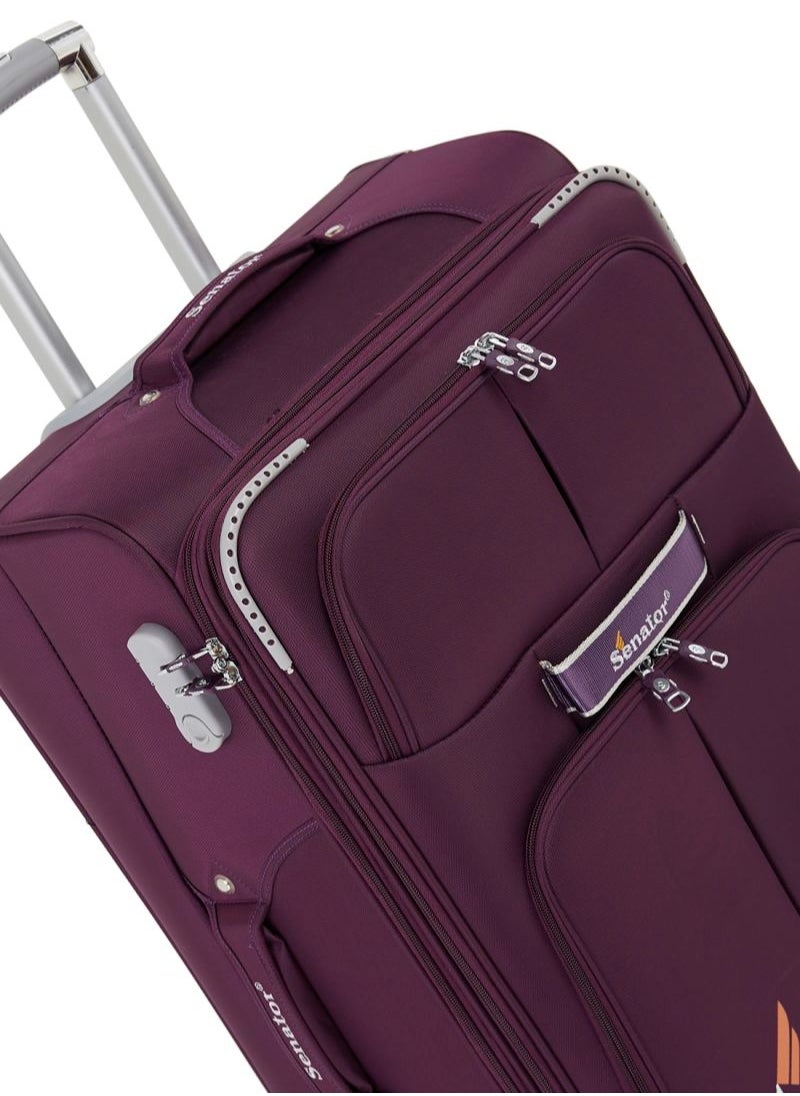 buy-senator-soft-shell-luggage-trolley-for-unisex-ultra-lightweight-expandable-suitcase-with-4-wheels-ll003-purple_wjy