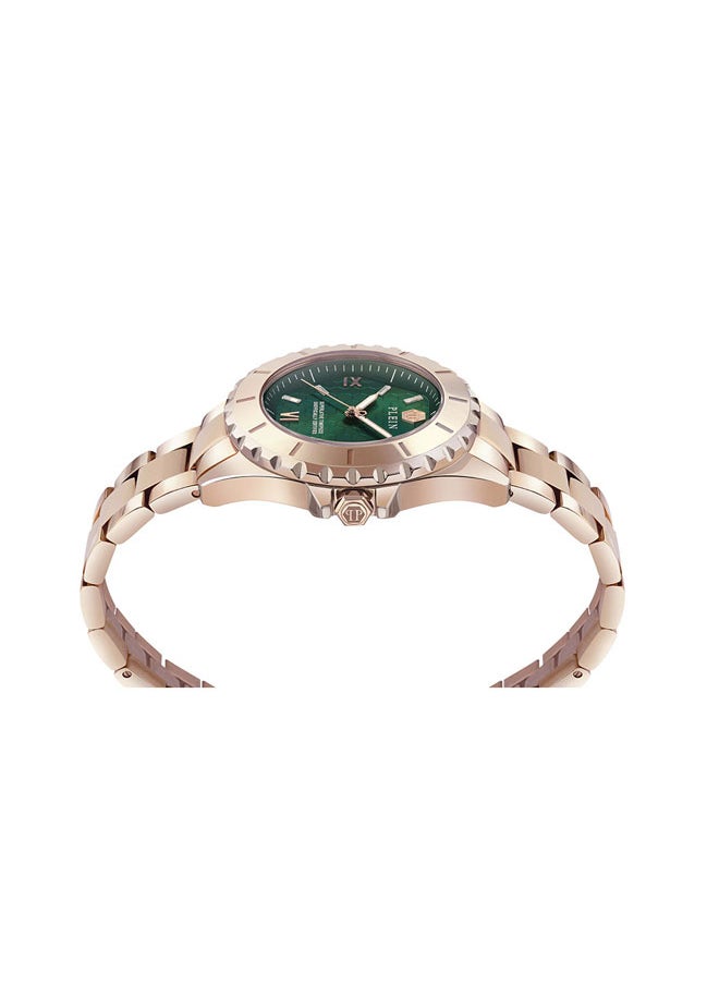 buy-philipp-plein-plein-heaven-women-s-watch-with-emerald-green-honeycomb-dial-by-philipp-plein-gold-tone-bezel-roman-numerals-and-stainless-steel-bracelet-38mm-3-hand-quartz-timepiece_nmp