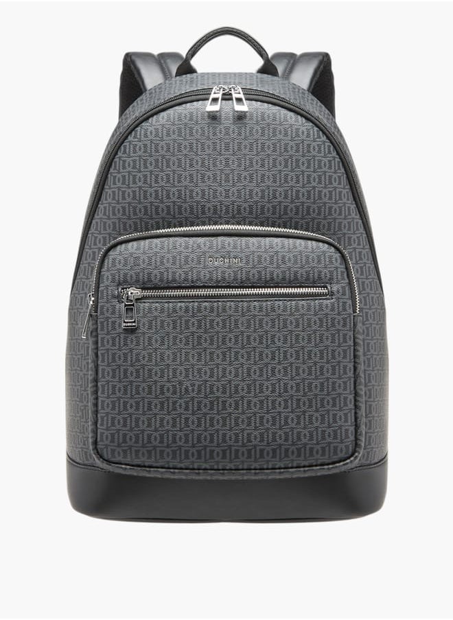 buy-duchini-monogram-print-backpack-with-zip-closure-and-laptop-compartment-31x43x17-cm_9kb