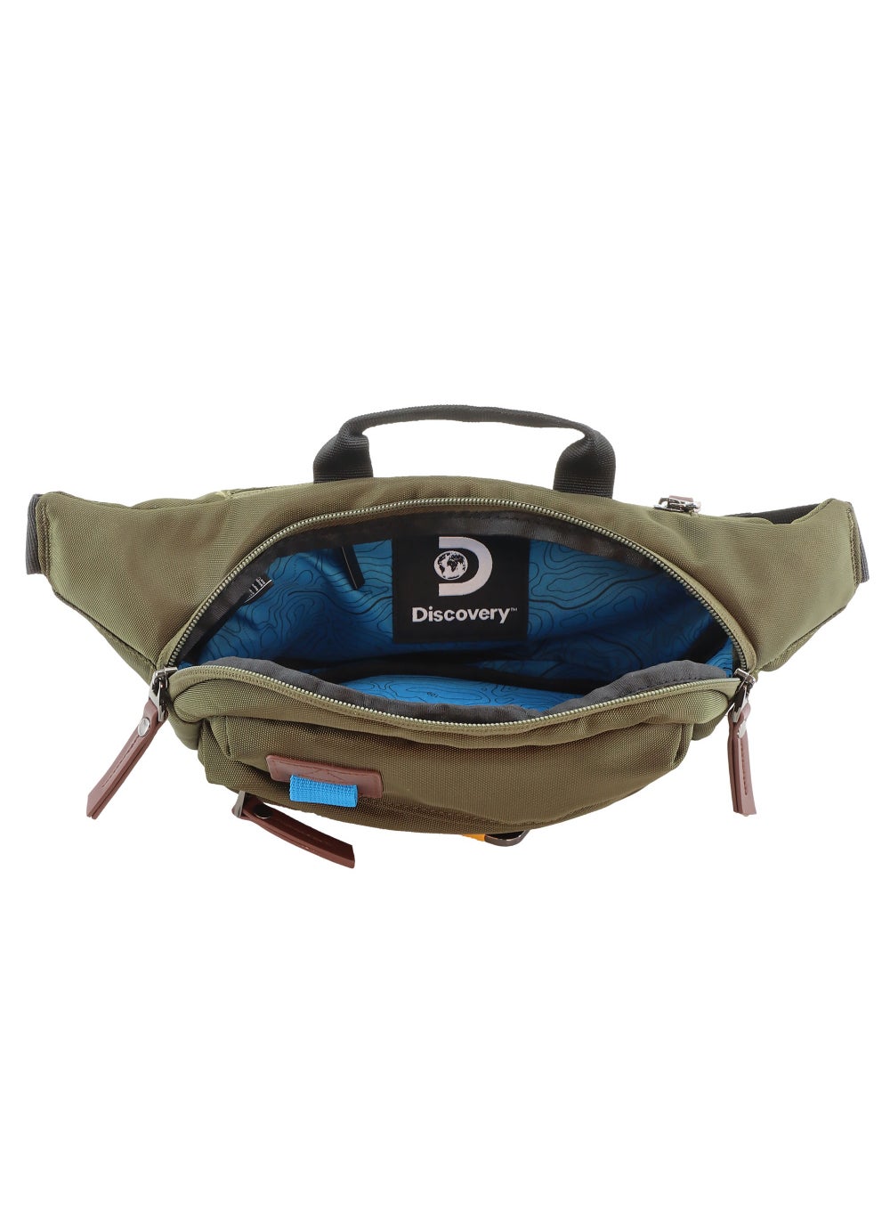 buy-discovery-discovery-icon-waist-bag-khaki-hip-bag-with-adjustable-strap-rfid-pocket-suitable-for-travel-outdoors-gym-hiking-for-men-and-women_b5o