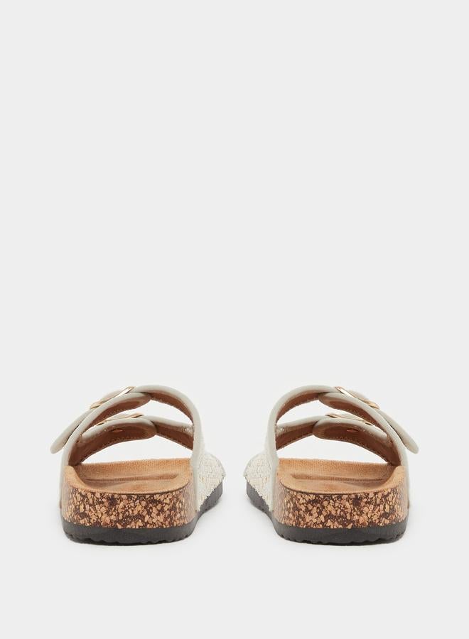 buy-styli-textured-slip-on-flat-sandals-with-buckle-details_vxy