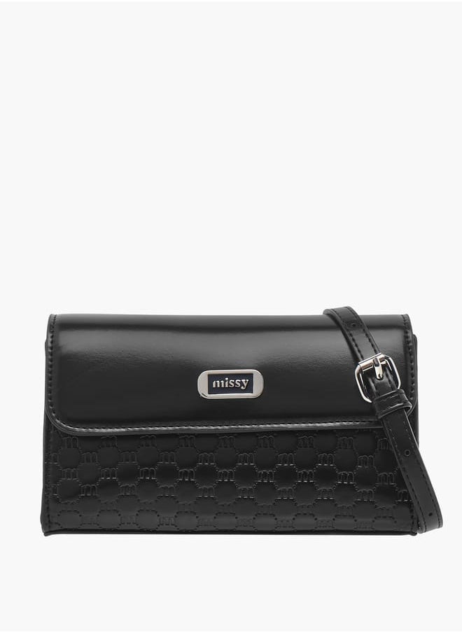 buy-missy-women-logo-embossed-crossbody-bag-with-detachable-strap-and-flap-closure_fwf