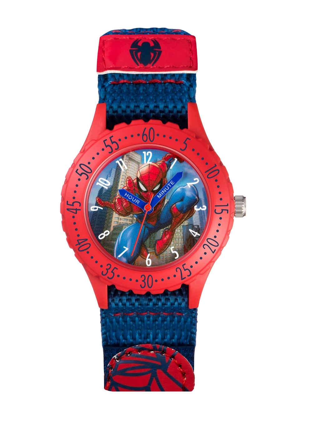 buy-disney-disney-marvel-spiderman-blue-canvas-strap-boys-watch-spd3495arg_xhm