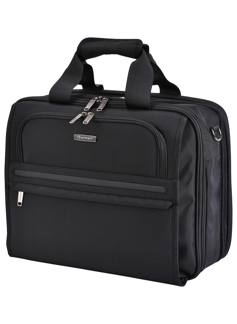 buy-eminent-premium-17-inch-shoulder-business-laptop-bag-polyester-light-weight-180deg-opening-business-laptop-case-for-men-women-on-travel-business-v322-black_h22