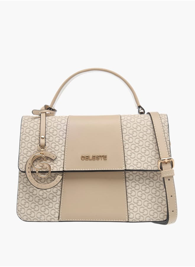buy-celeste-womens-monogram-print-satchel-bag-with-button-closure-and-grab-handle_g1q