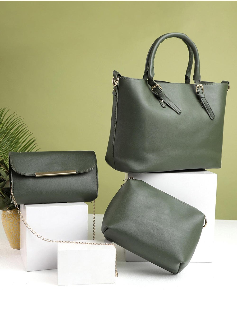 buy-haute-sauce-daphne-green-handbag-set_h9q
