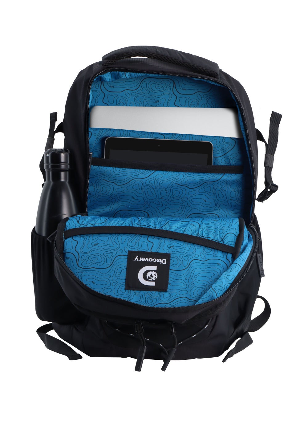 buy-discovery-discovery-outdoor-23l-backpack-black-for-adventure-durable-lightweight-water-resistant-multi-compartment-bag-for-men-women-hiking-trekking-camping-travel_a1w