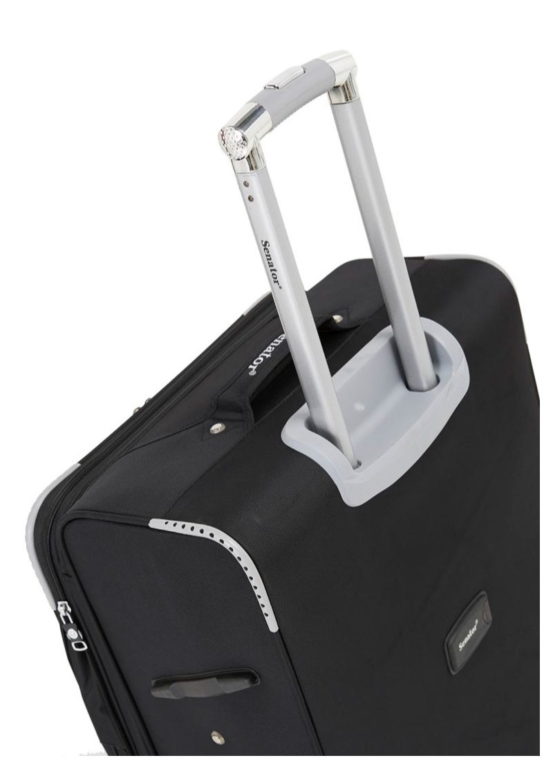 buy-senator-soft-shell-luggage-trolley-for-unisex-ultra-lightweight-expandable-suitcase-with-4-wheels-ll003-black_kaw