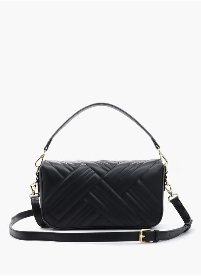buy-v-italia-quilted-crossbody-bag-with-detachable-strap-and-flap-closure_afr