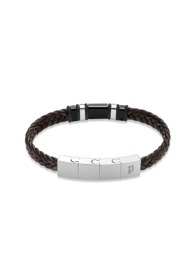 buy-police-weavebreaker-bracelet-braided-brown-leather-with-black-wing-logo-plaque-and-p-logo-closure-bold-men-s-style_dgk