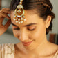 Elegant Kundan Maang Tikka with Gold-Plated Brass