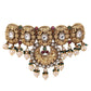 Elegant Gold-Toned Red Beaded French Barrette