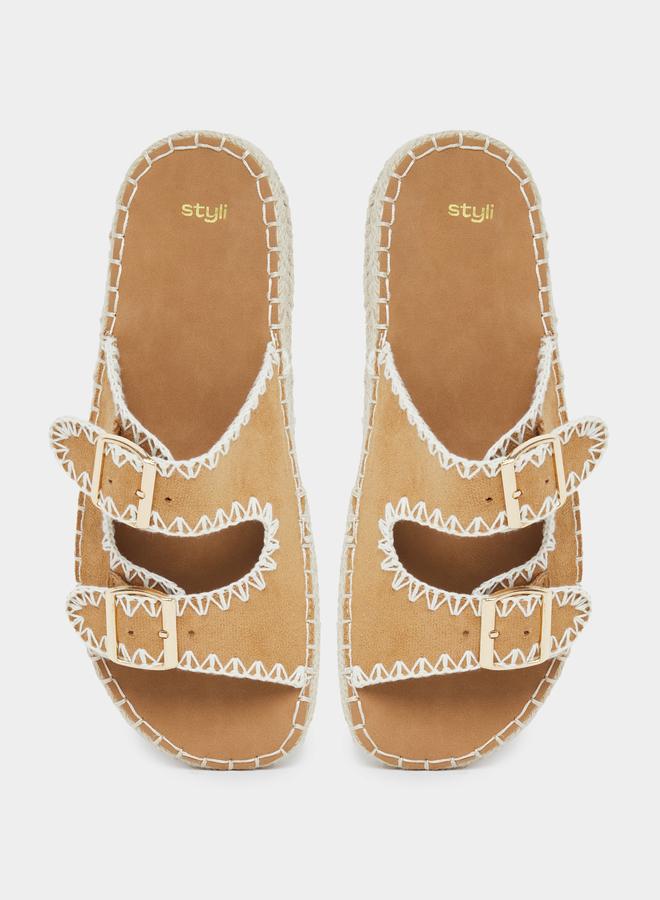 buy-styli-styli-brown-stitch-buckle-accent-espadrilles_y36