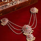Floral Stoned Pearl Beaded Bobby Pins - Gold & Pink