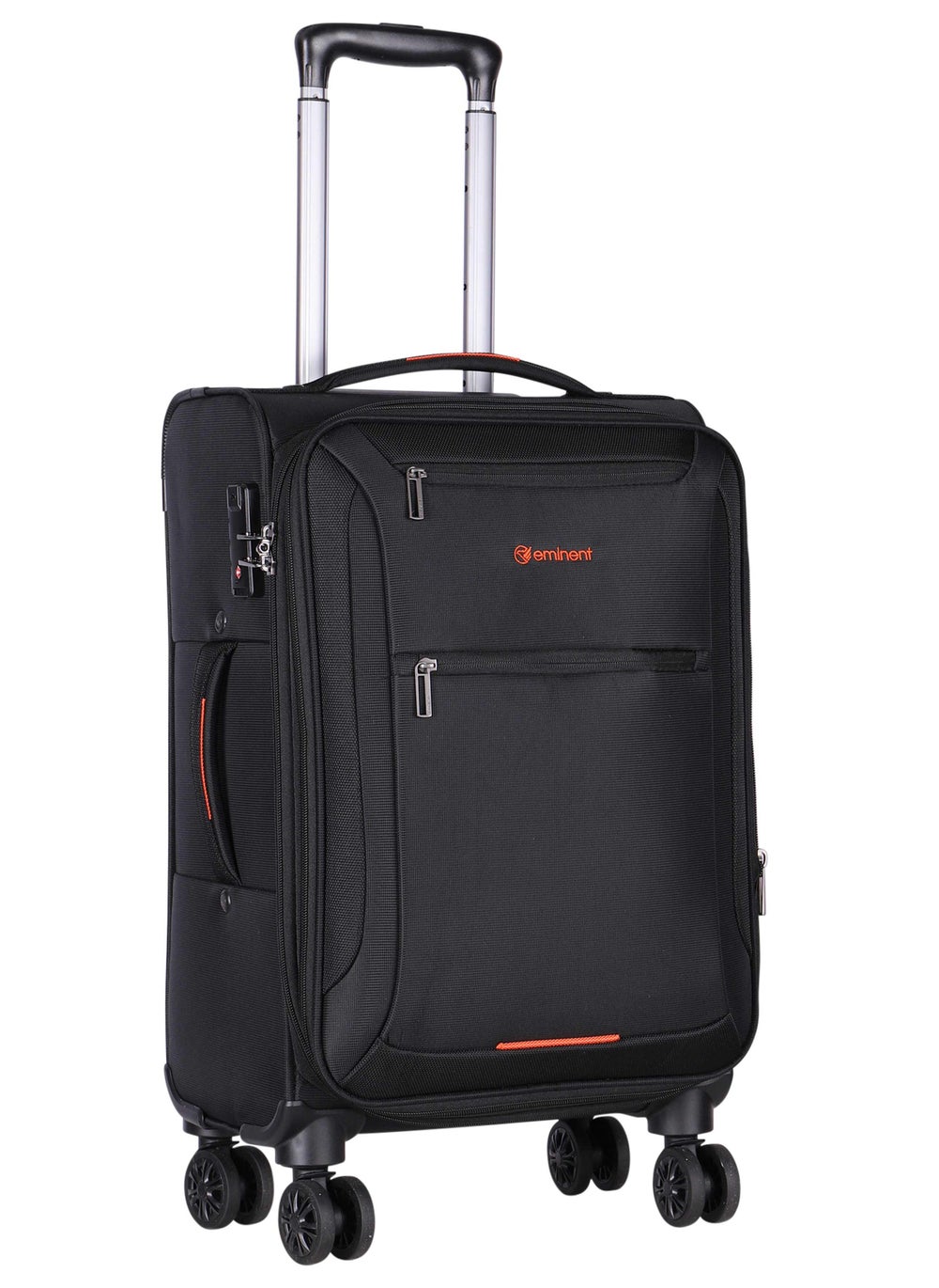 buy-eminent-unisex-soft-travel-bag-cabin-luggage-trolley-polyester-lightweight-expandable-4-double-spinner-wheeled-suitcase-with-3-digit-tsa-lock-e751-black_u0q