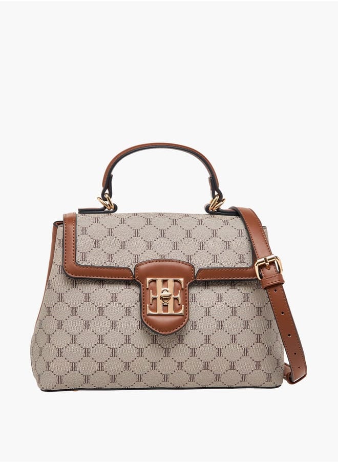 buy-elle-women-monogram-print-satchel-bag-with-top-handle-and-detachable-strap_d6l