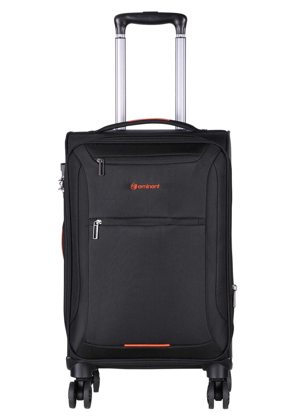 buy-eminent-unisex-soft-travel-bag-cabin-luggage-trolley-polyester-lightweight-expandable-4-double-spinner-wheeled-suitcase-with-3-digit-tsa-lock-e751-black_sjl