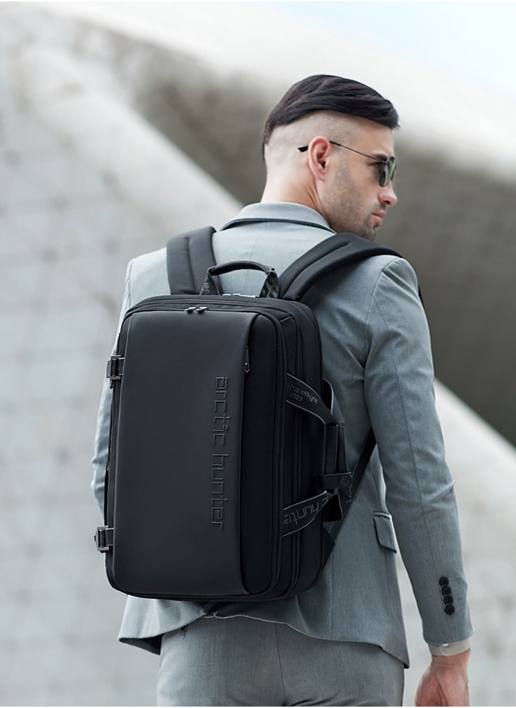 buy-arctic-hunter-travel-backpack-with-expandable-pocket-30l-backpack-built-in-convertible-handbag-for-17-inch-laptop-4-level-water-resistant-anti-theft-laptop-backpack-for-office-travel-b00540-black_zsq