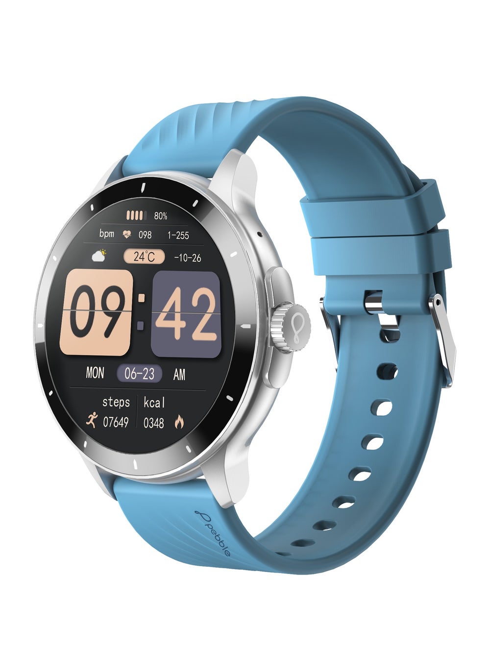 buy-pebble-polar-1-52-hd-round-display-smartwatch-quick-notification-compatible-for-android-ios-bt-calling-spo2-heart-rate-and-sleep-monitoring-multi-watch-faces-ai-voice-assistant-evening-grey_d32
