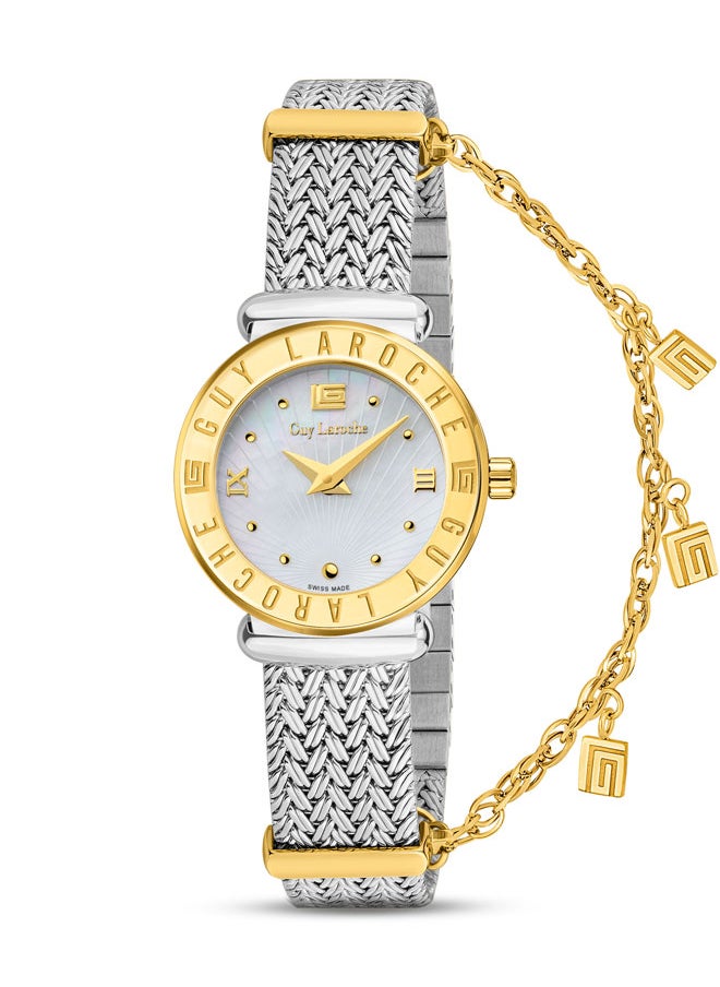 buy-guy-laroche-betty-25mm-ladies-swiss-quartz-watch-with-white-mother-of-pearl-dial-silver-gold-plated-mesh-bracelet-sapphire-glass_osw