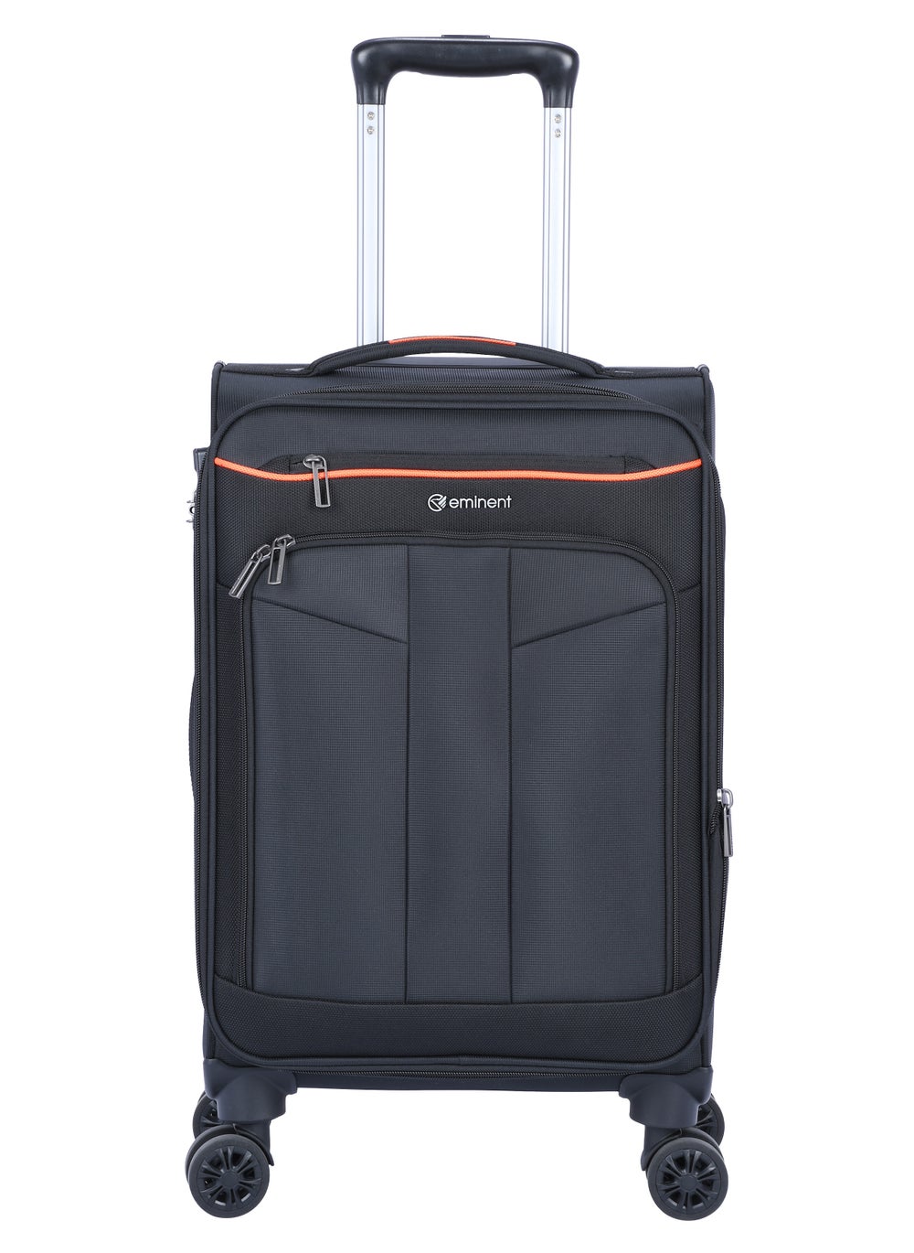 buy-eminent-unisex-soft-travel-bag-cabin-luggage-trolley-polyester-lightweight-expandable-4-double-spinner-wheeled-suitcase-with-3-digit-tsa-lock-e788-black_mn3