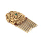 Twin Peacock Gold & Pink Embellished Comb Pin