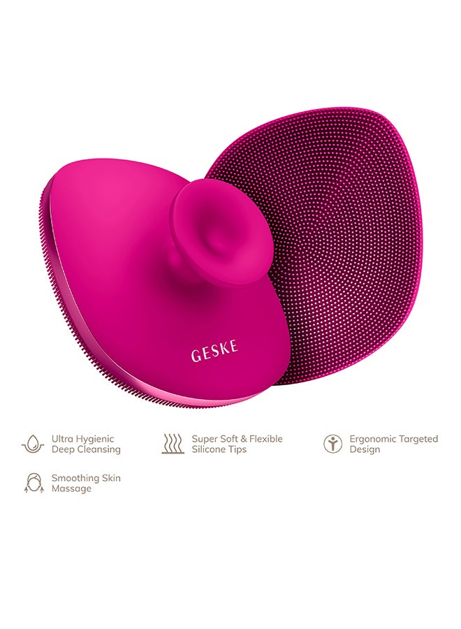 buy-geske-geske-body-brush-4-in-1-soft-silicone-body-cleansing-brush-shower-scrubber-gentle-exfoliating-and-massage-for-all-skin-types-two-finger-handle-design-suction-mount-magenta_woh