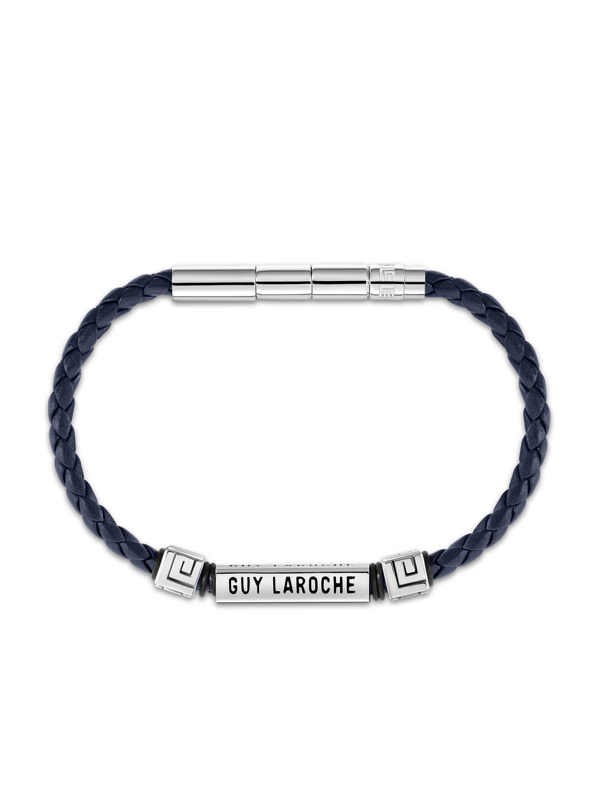 buy-guy-laroche-jean-blue-leather-and-stainless-steel-bracelet_7fl