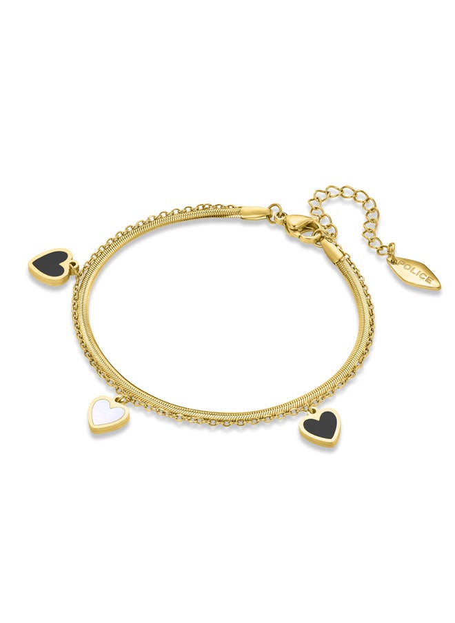 buy-police-devote-bracelet-for-women-twin-layered-with-black-and-white-hearts-gold-plated-chains_30q