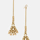 Elegant Pearl & Kundan Floral Maang Tikka