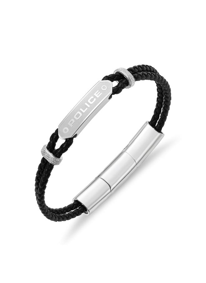 buy-police-twincord-braceletdouble-row-black-leather-with-stainless-steel-rings-and-central-screwed-plaquerugged-and-sophisticated-men-s-style_vup